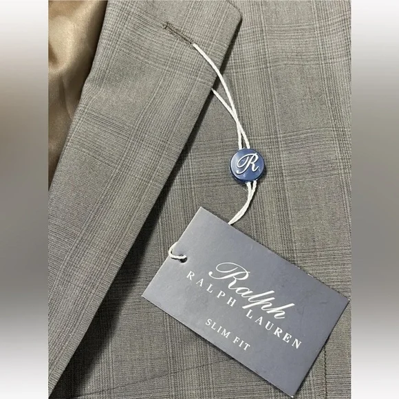 New With Tags Ralph Ralph Lauren Slim Fit Plaid Blazer. Size: 48R sport coat
